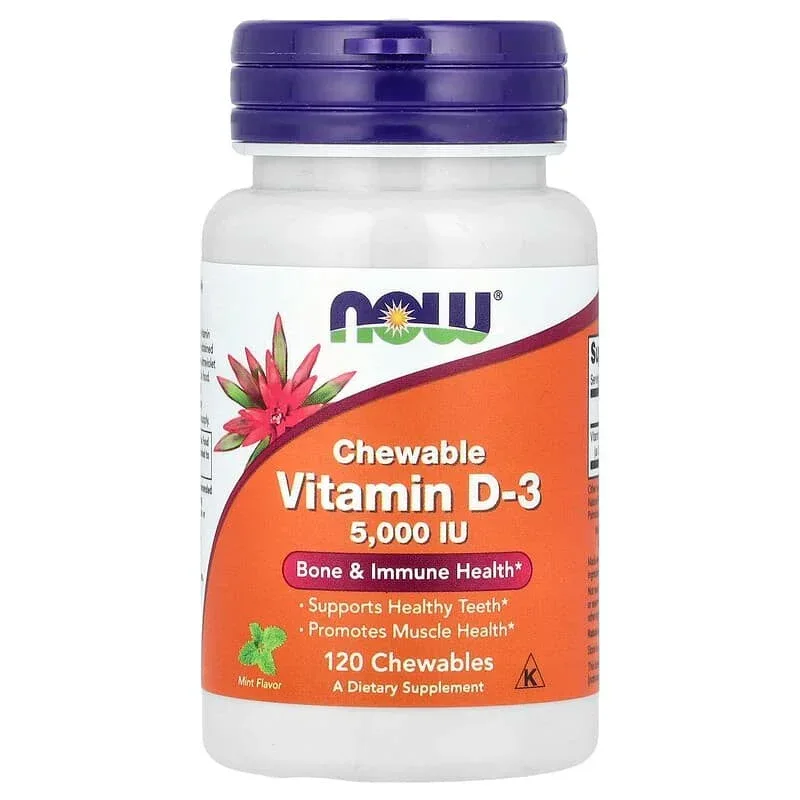NOW Foods, Chewable Vitamin D-3, Fruit - Image 7
