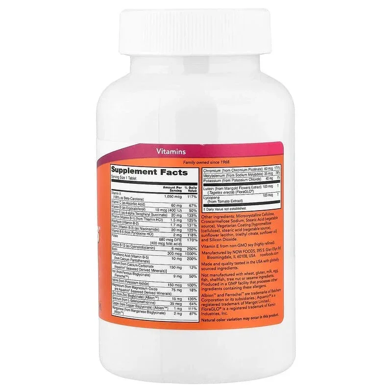 NOW Foods, Daily Vits, Multi Vitamin & Mineral, Tablets - Image 7