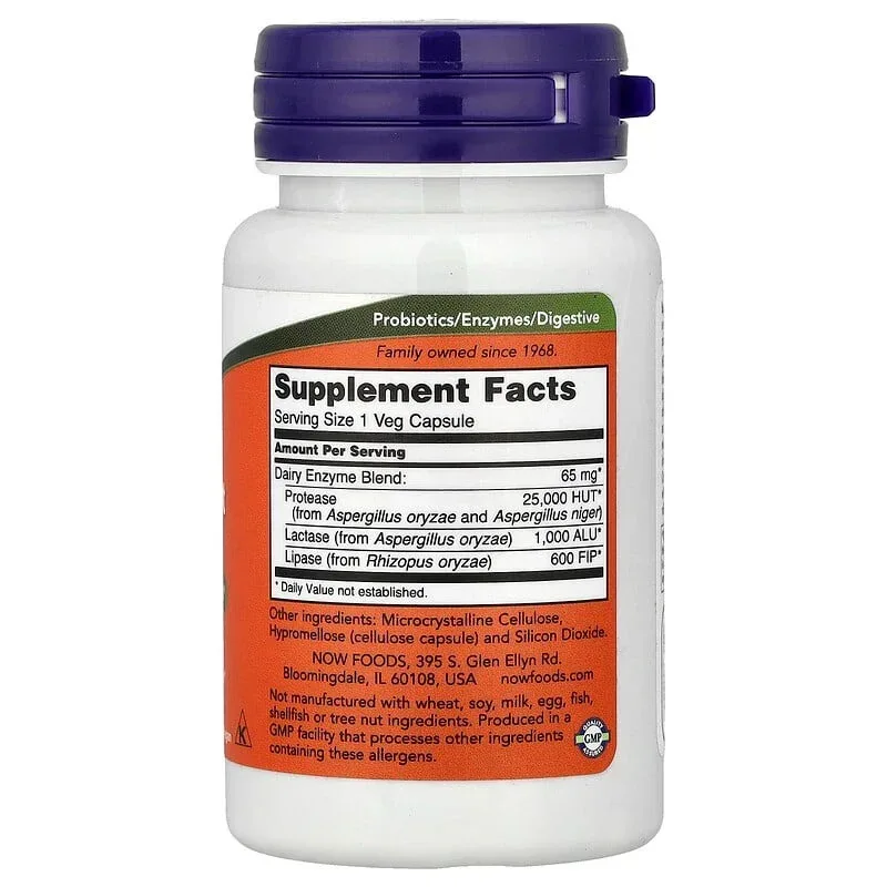 NOW Foods, Dairy Digest Complete, 90 Veg Capsules - Image 2