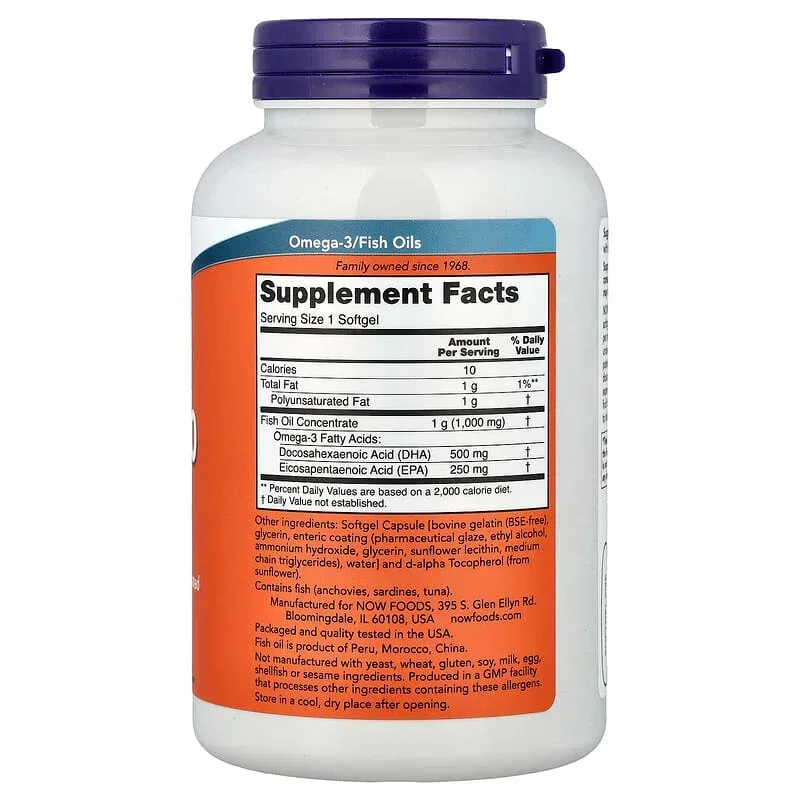 NOW Foods, DHA-500 Fish Oil, Softgels - Image 7