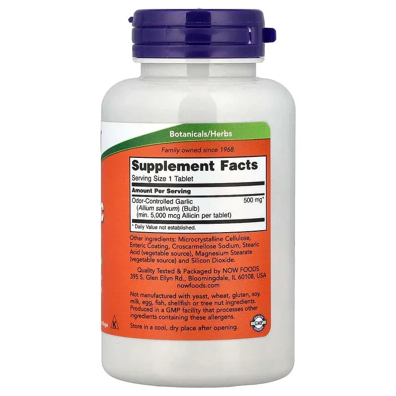 NOW Foods, Garlic 5000, 90 Tablets (500 mg per Tablet) - Image 2