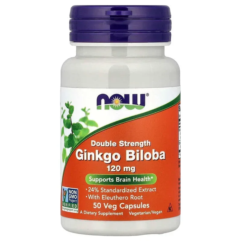 NOW Foods, Ginkgo Biloba With Eleuthero Root, Veg Capsules