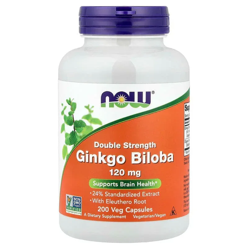 NOW Foods, Ginkgo Biloba With Eleuthero Root, Veg Capsules - Image 11