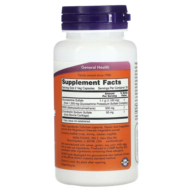 NOW Foods, Glucosamine & MSM, Veg Capsules - Image 2