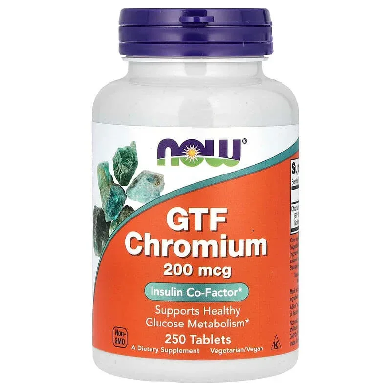 NOW Foods, GTF Chromium, 200 mcg, Tablets - Image 4