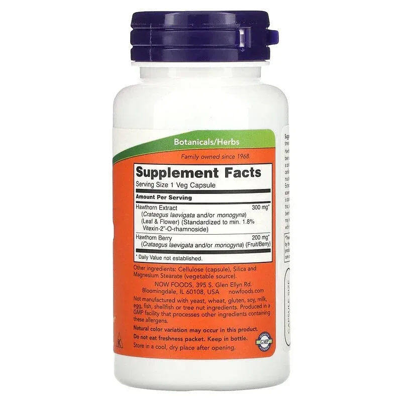NOW Foods, Hawthorn Extract, 90 Veg Capsules - Image 2