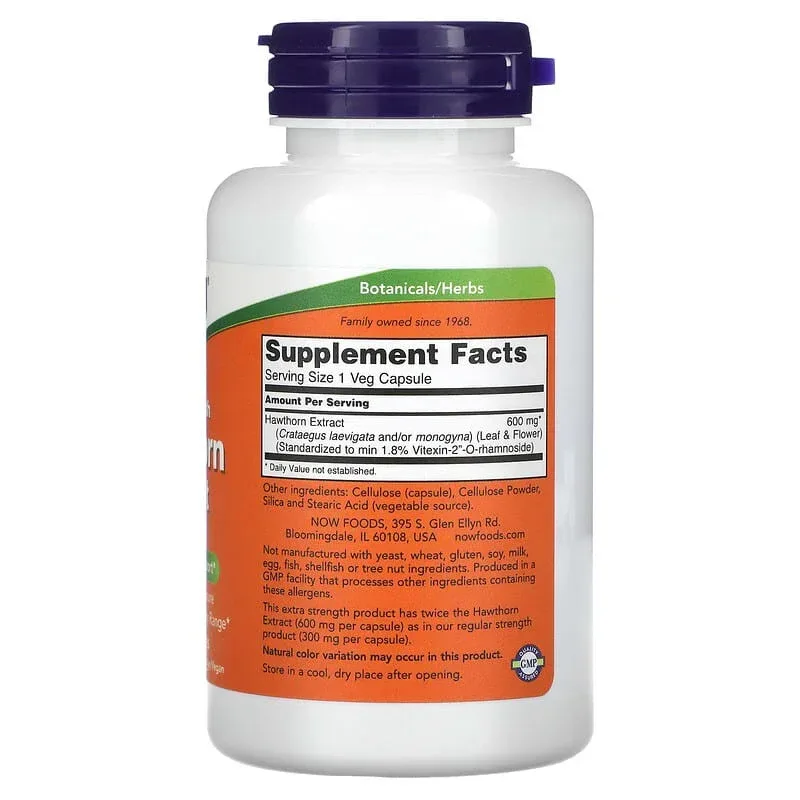 NOW Foods, Hawthorn Extract, 90 Veg Capsules - Image 8