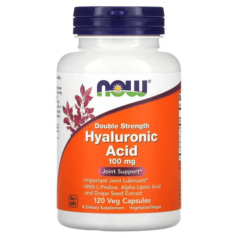 NOW Foods, Hyaluronic Acid With L-Proline, Alpha Lipoic Acid and Grape Seed Extract, 100 mg - Image 6