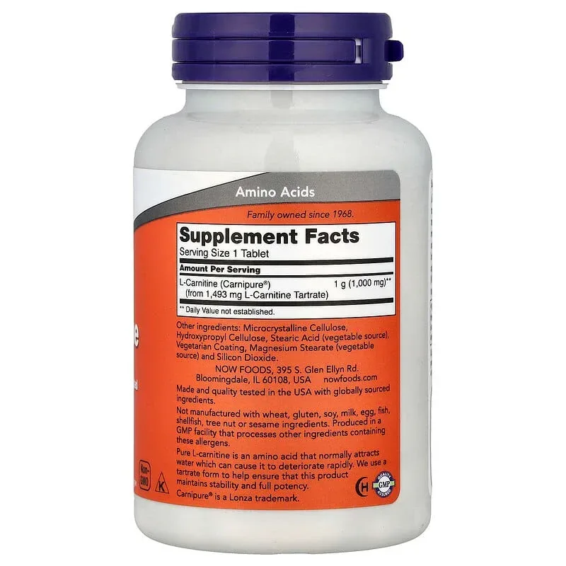 NOW Foods, L-Carnitine, 1,000 mg - Image 3