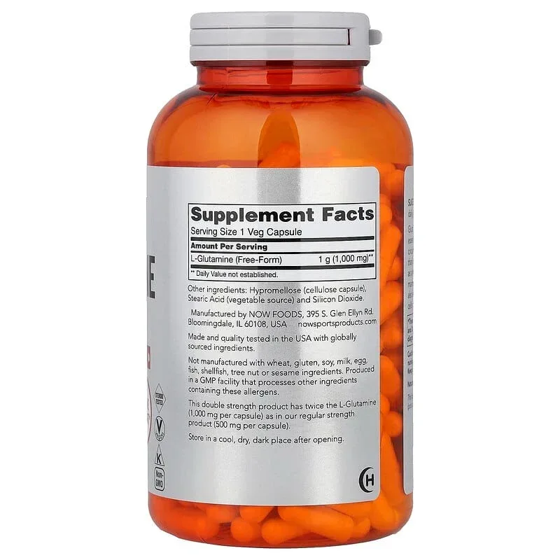 NOW Foods, L-Glutamine, 500 mg & 1000 mg - Image 14