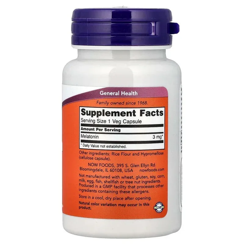 NOW Foods, Melatonin, 3 mg - Image 2