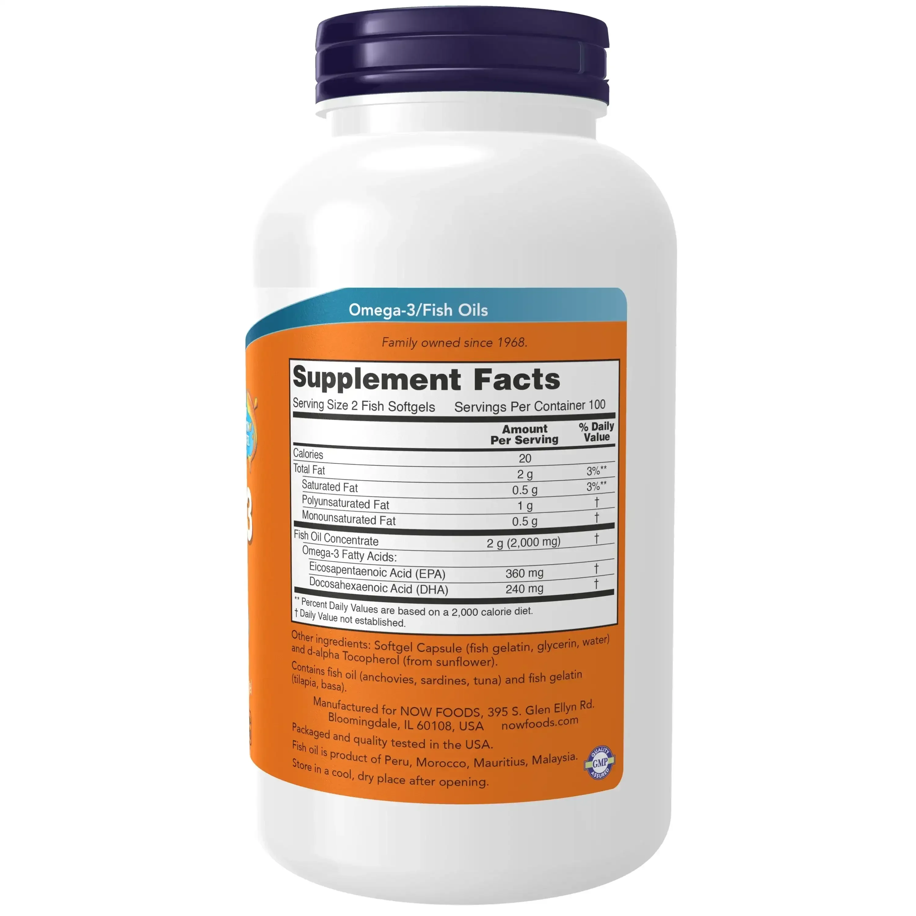 NOW Foods, Omega-3 Fish Oil, 1,000 mg, 180 EPA - 120 DHA - Image 2