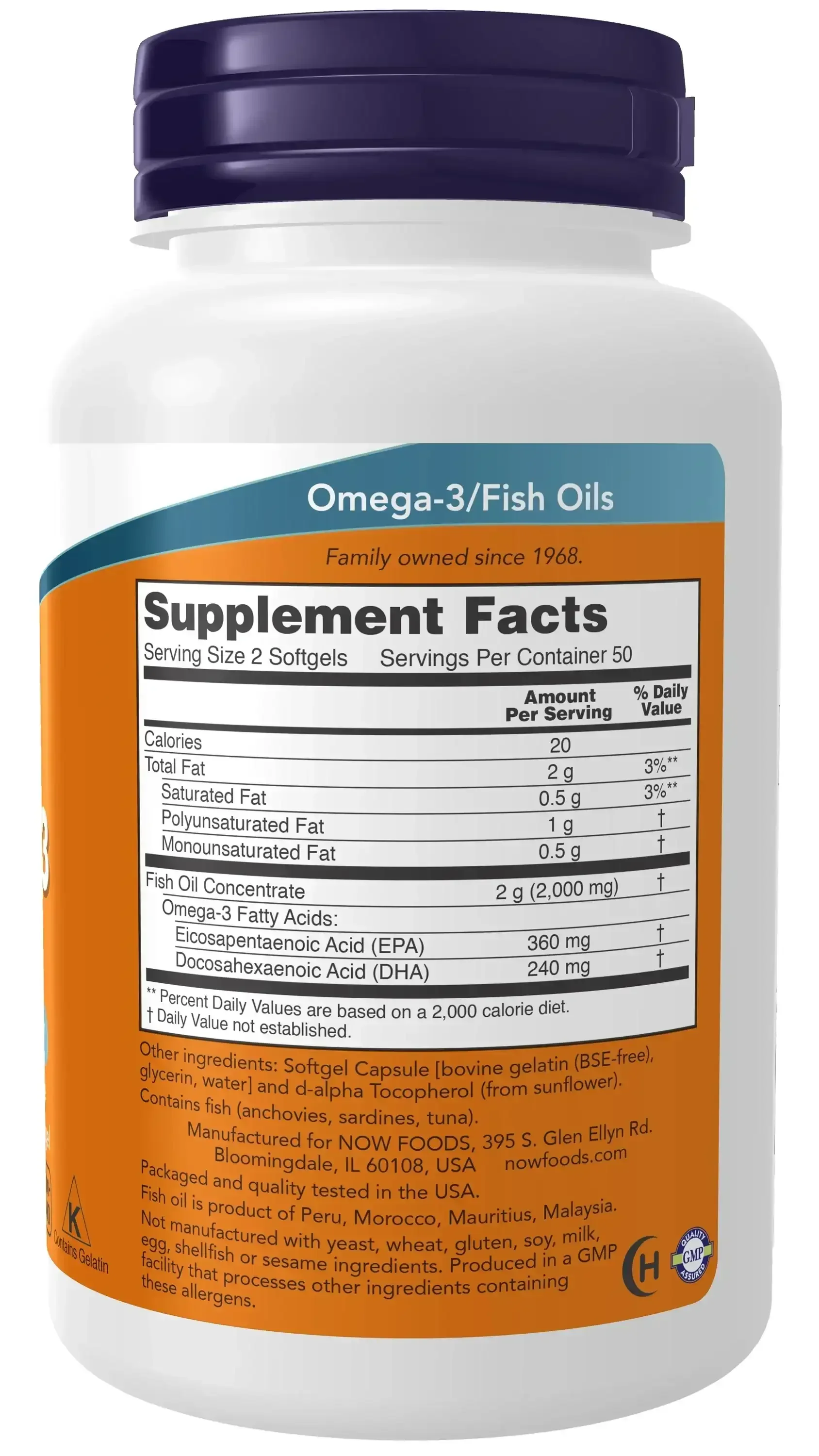 NOW Foods, Omega-3 Fish Oil, 1,000 mg, 180 EPA - 120 DHA - Image 9