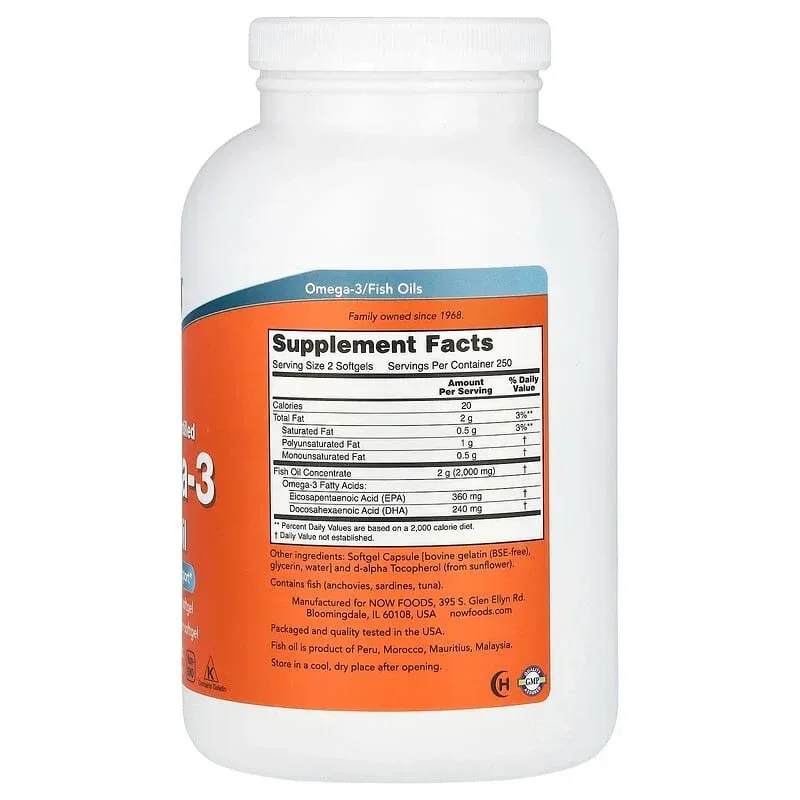NOW Foods, Omega-3 Fish Oil, (1 g per Softgel) - Image 12