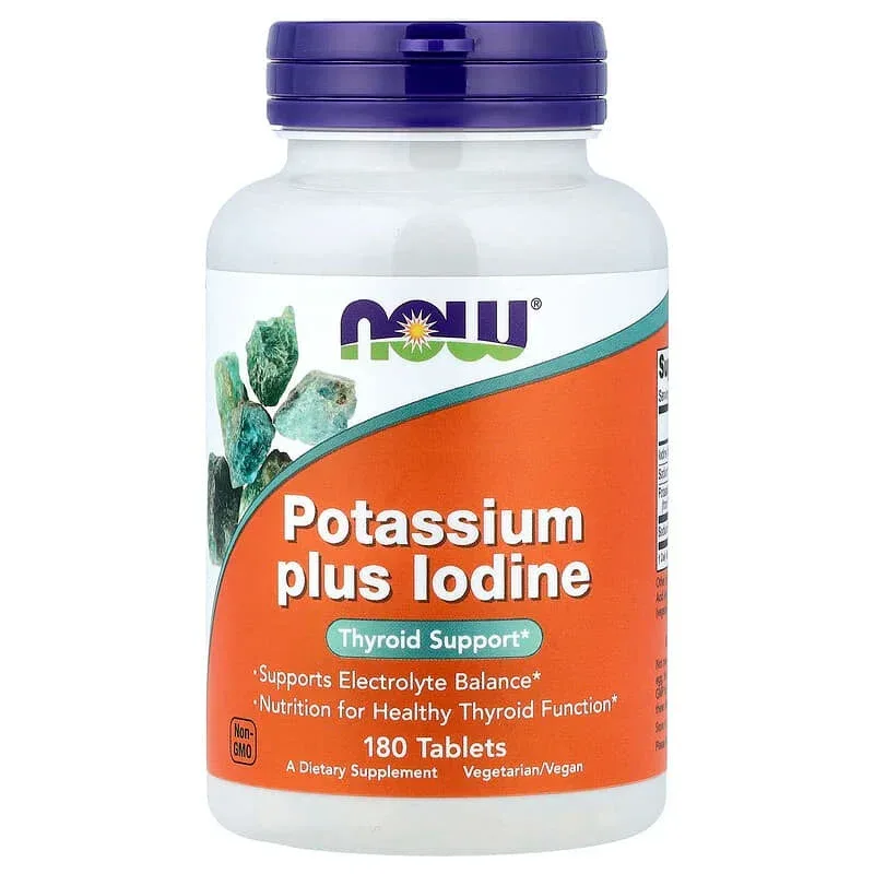 NOW Foods, Potassium Plus Iodine, 180 Tablets
