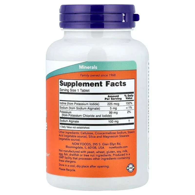 NOW Foods, Potassium Plus Iodine, 180 Tablets - Image 2
