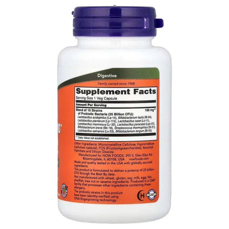 NOW Foods, Probiotic-10™ 25 Billion, 50 Billion, & 100 Billion - Image 8