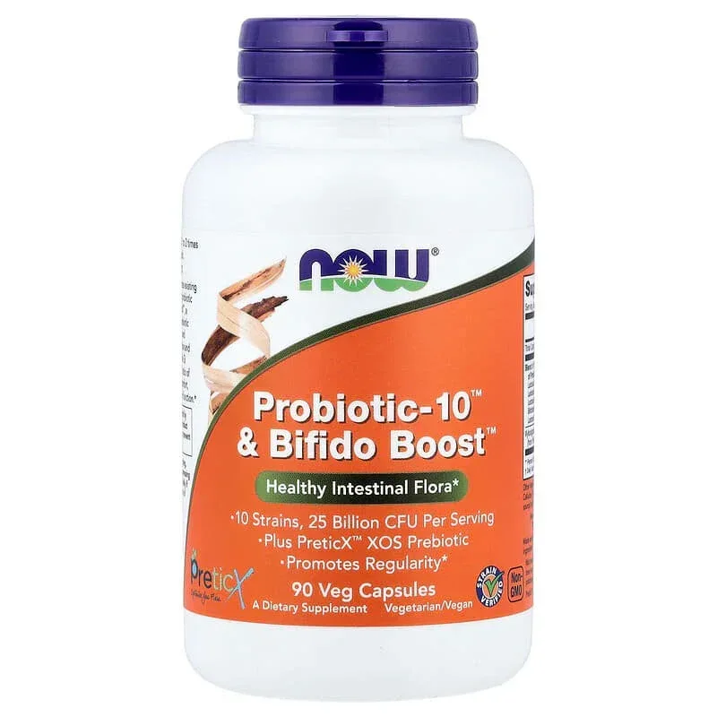 NOW Foods, Probiotic-10™ & Bifido Boost™, 90 Veg Capsules