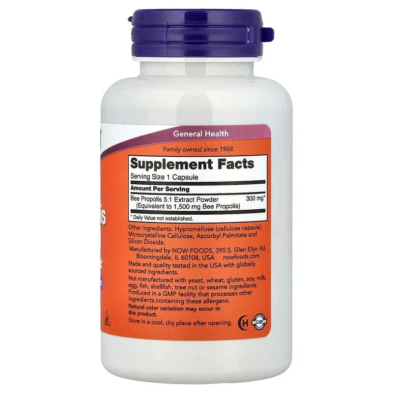 NOW Foods, Propolis 1500, 300 mg, 100 Capsules - Image 2
