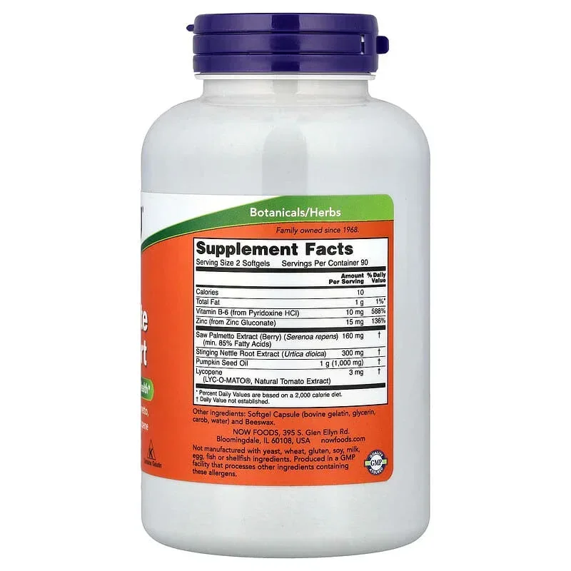 NOW Foods, Prostate Support, Softgels - Image 8