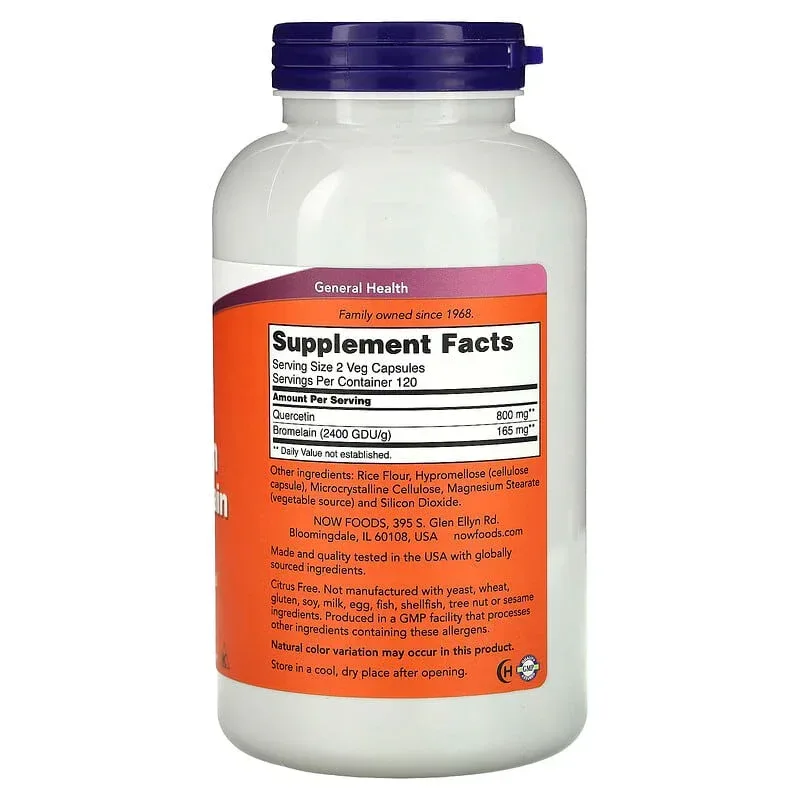 NOW Foods, Quercetin with Bromelain - Image 14