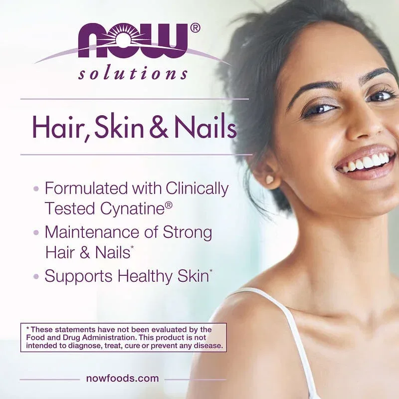 NOW Foods, Solutions, Clinically Advanced Hair, Skin & Nails, 90 Capsules - Image 5