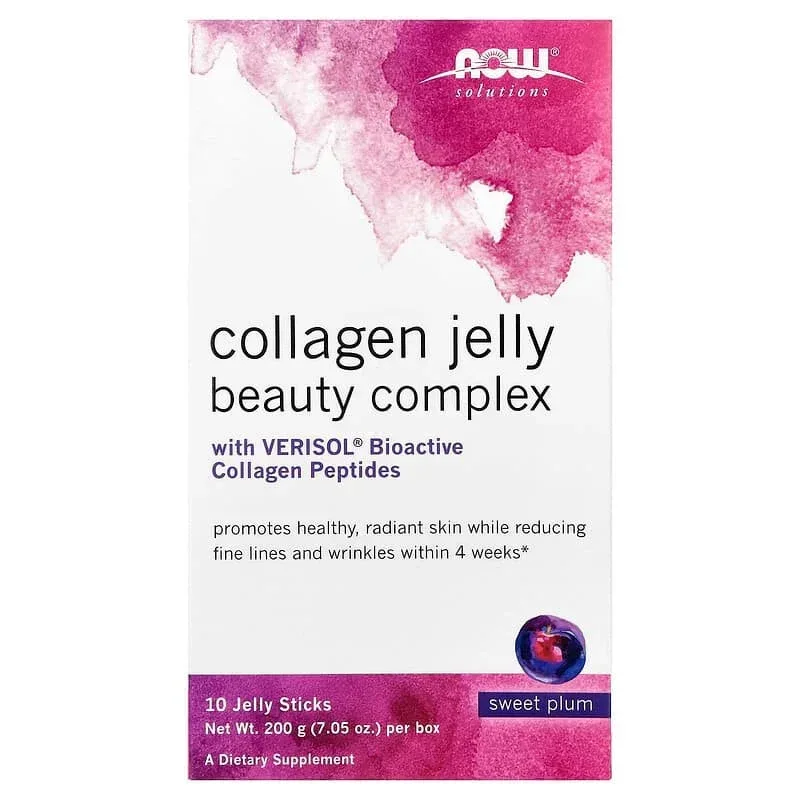 NOW Foods, Solutions, Collagen Jelly Beauty Complex, 10 Jelly Sticks, 0.705 oz (20 g) Each - Image 6