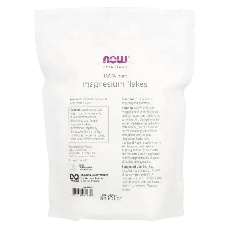 NOW Foods, Solutions, Magnesium Flakes - Image 2