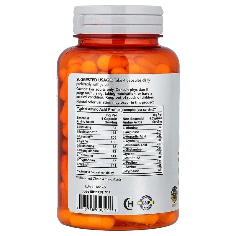 NOW Foods, Sports, Amino Complete™, 120 Veg Capsules - Image 2