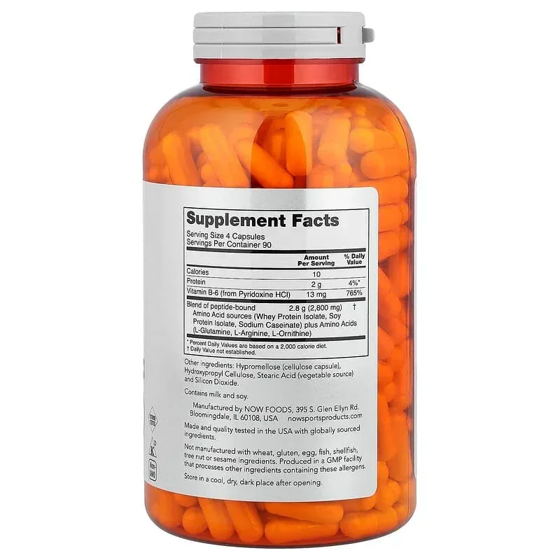 NOW Foods, Sports, Amino Complete™, 120 Veg Capsules - Image 9