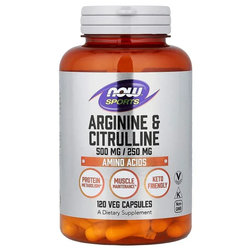 NOW Foods, Sports, Arginine & Citrulline, Veg Capsules