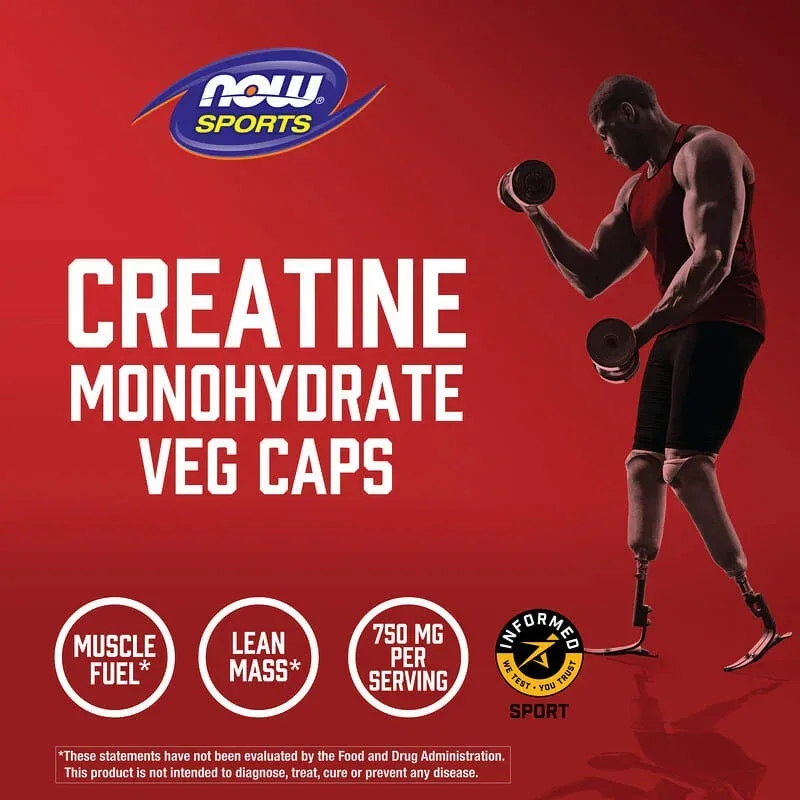 NOW Foods, Sports, Creatine Monohydrate (0.75 g per Capsule) - Image 4