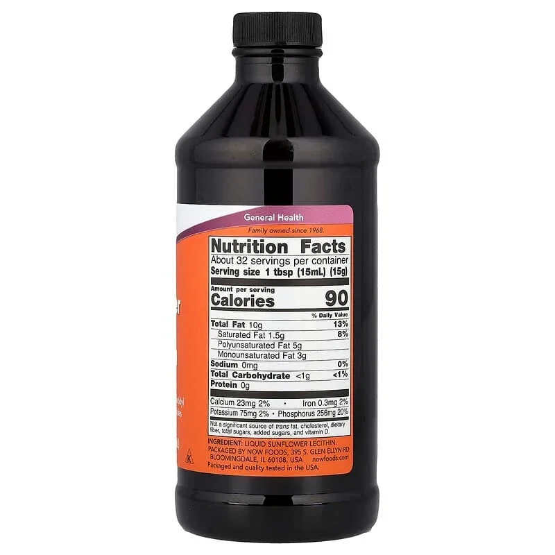 NOW Foods, Sunflower Liquid Lecithin, 16 fl oz (473 ml) - Image 2