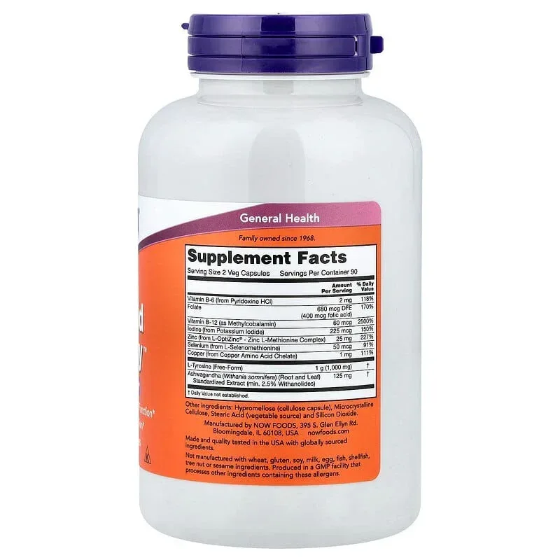 NOW Foods, Thyroid Energy™, 90 Veg Capsules - Image 8