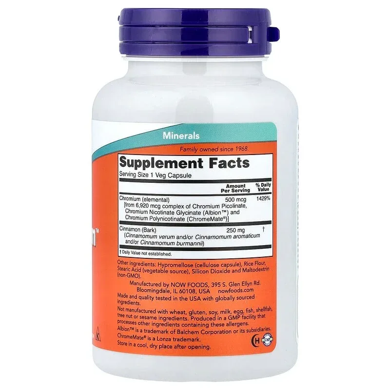 NOW Foods, Tri-Chromium, 500 mcg, Veg Capsules - Image 5