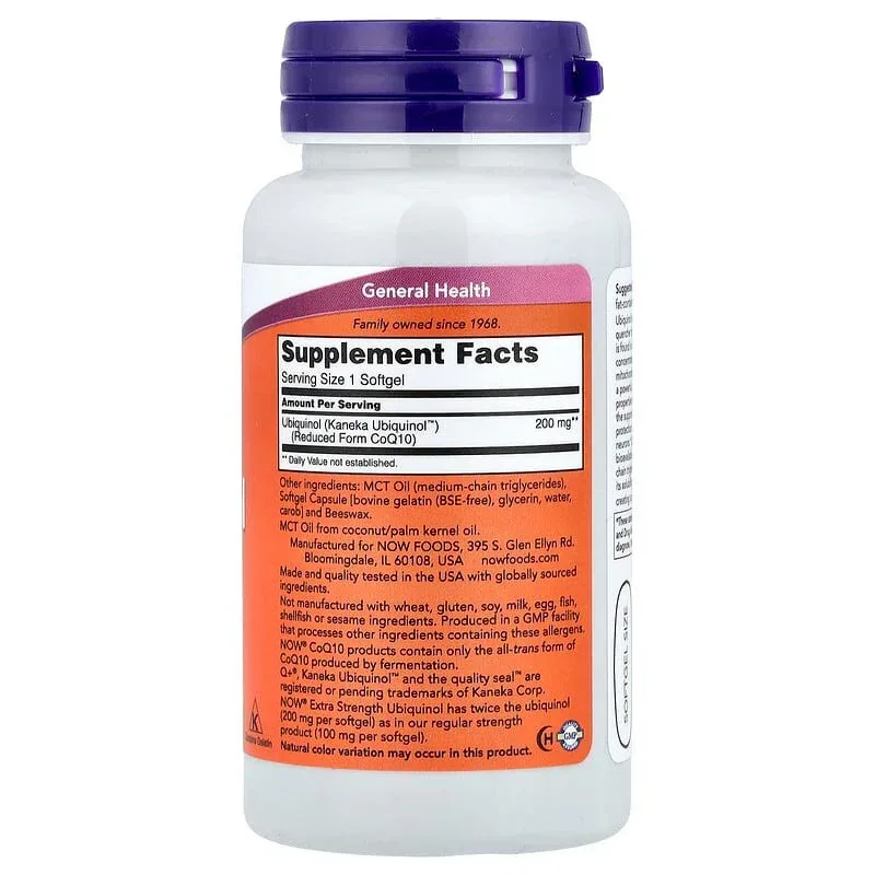 NOW Foods, Ubiquinol, 100 mg & 200 mg - Image 12