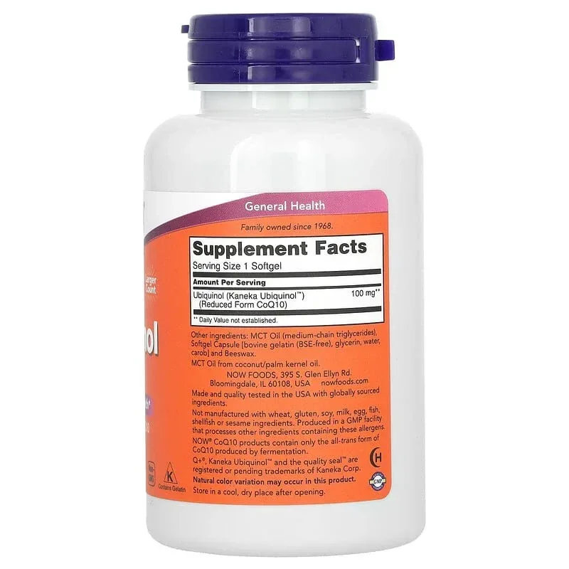 NOW Foods, Ubiquinol, 100 mg & 200 mg - Image 7