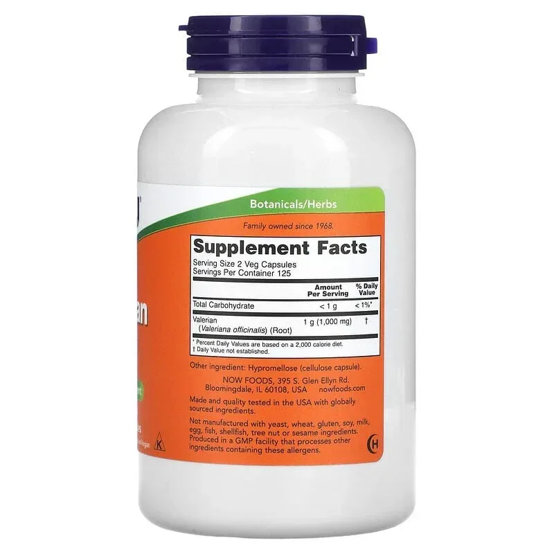 NOW Foods, Valerian Root, 500 mg, Veg Capsules - Image 9