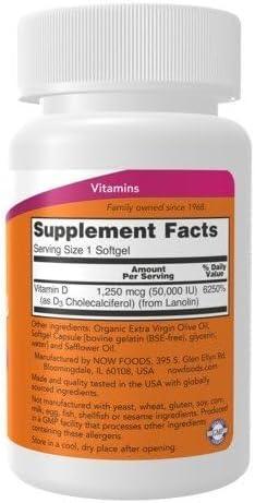 NOW Foods, Vitamin D-3, High Potency, 125 mcg (5,000 IU), 120 Softgels - Image 26
