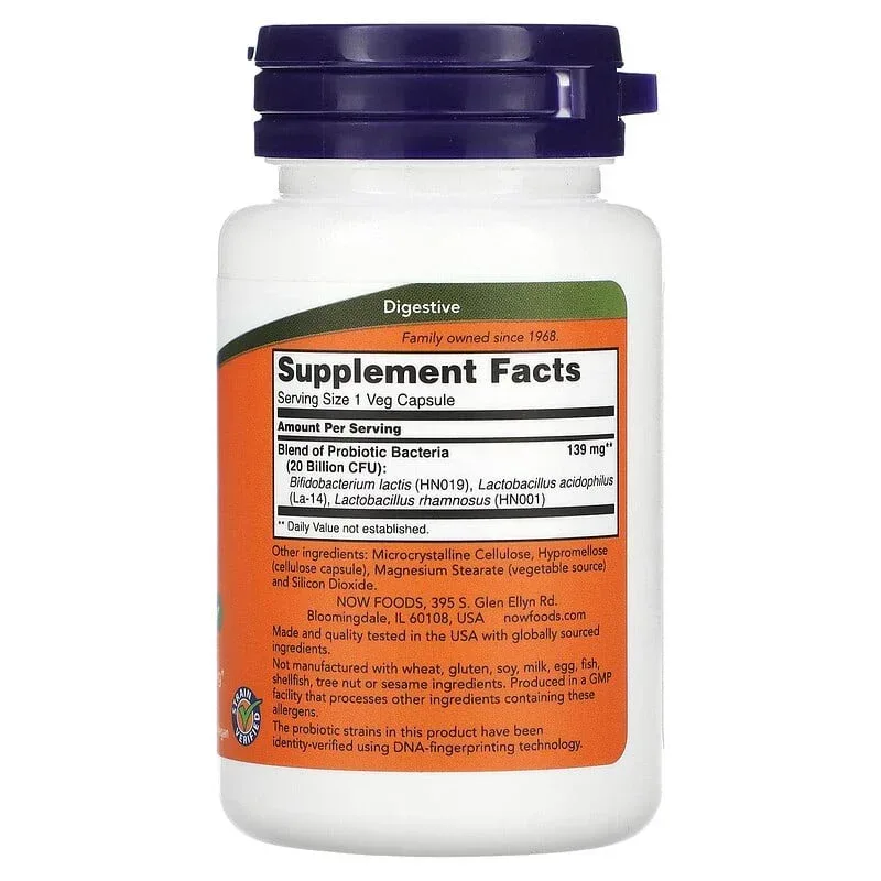 NOW Foods, Woman's Probiotic, 20 Billion, 50 Veg Capsules - Image 2