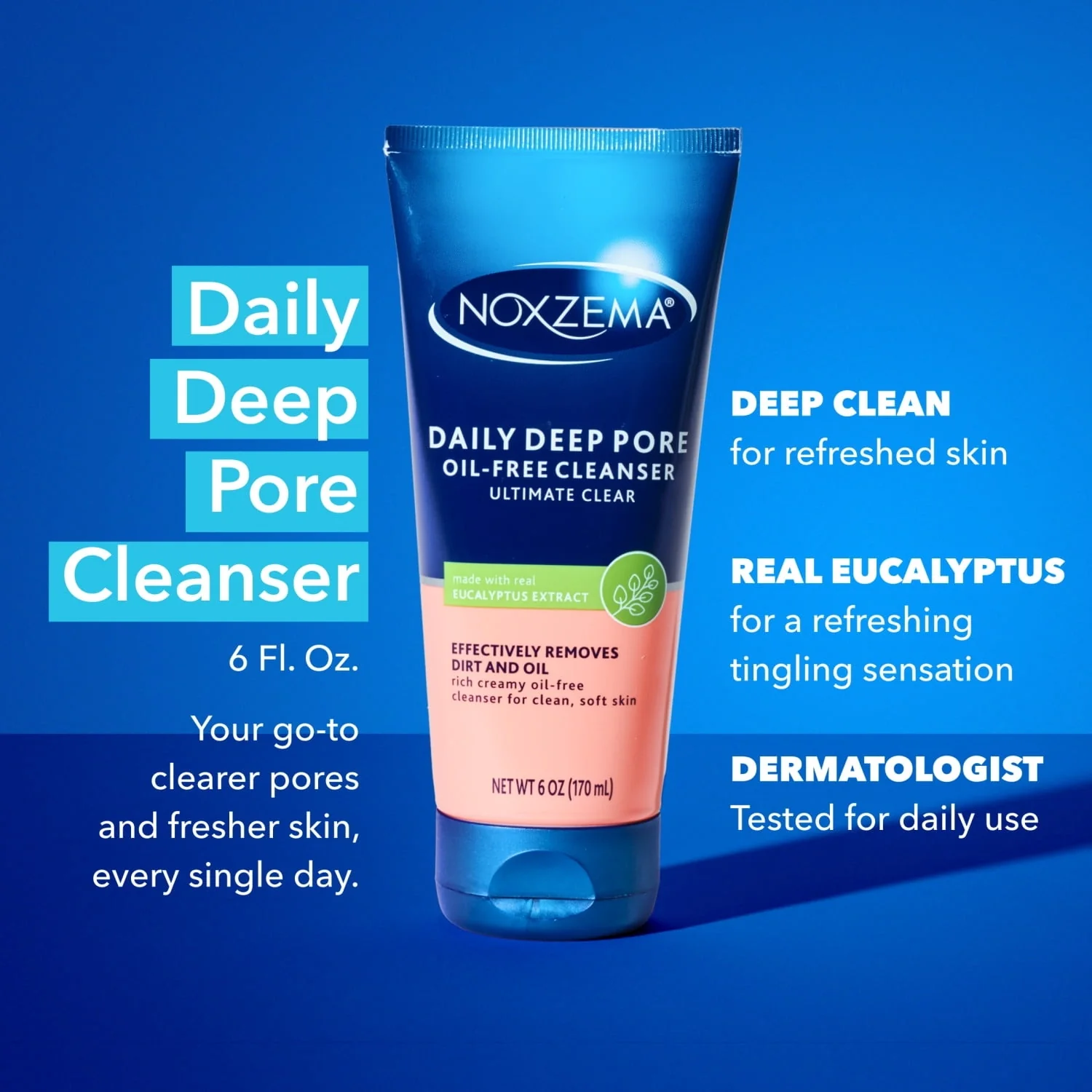 Noxzema Ultimate Clear Face Wash, Daily Deep Pore Cleanser – Deep Cleansing Face Wash, 6oz - Image 2