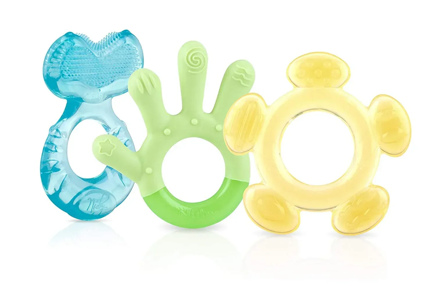 Nuby 3-Step Soothing Teether Set for Infants, Green/Blue/Yellow Unisex Baby Teethers, 3 Count - Image 13