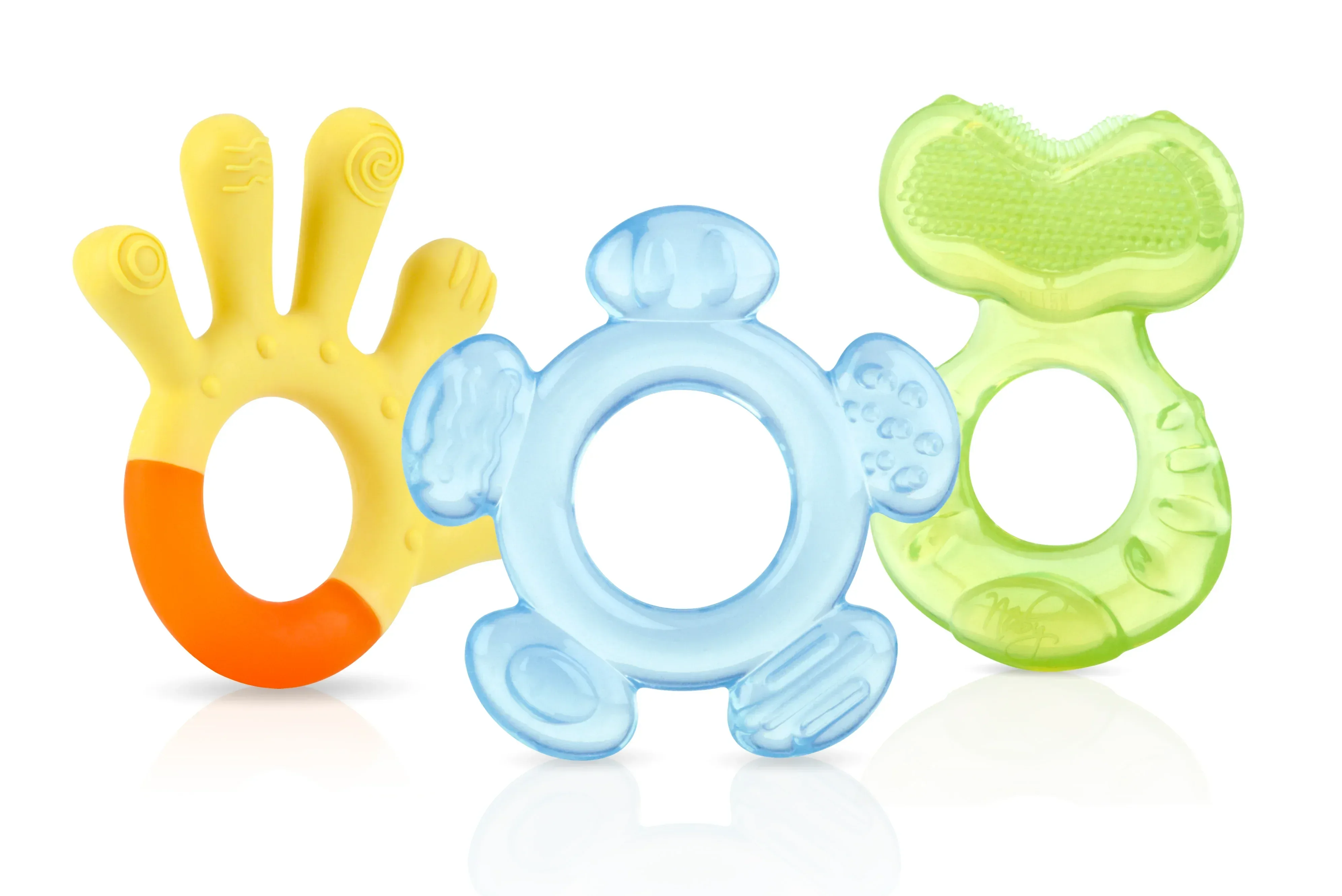 Nuby 3-Step Soothing Teether Set for Infants, Green/Blue/Yellow Unisex Baby Teethers, 3 Count - Image 15