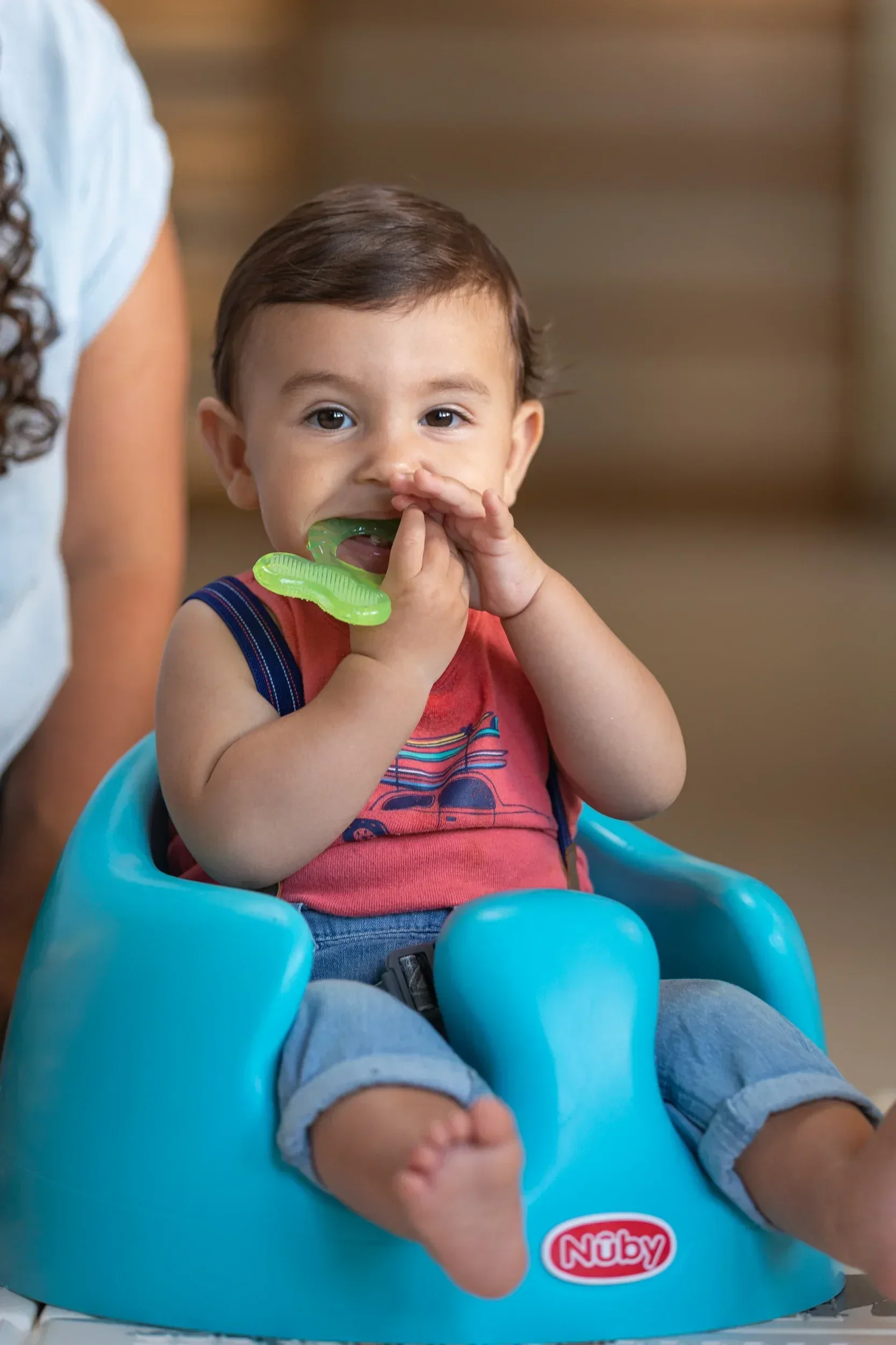 Nuby 3-Step Soothing Teether Set for Infants, Green/Blue/Yellow Unisex Baby Teethers, 3 Count - Image 4