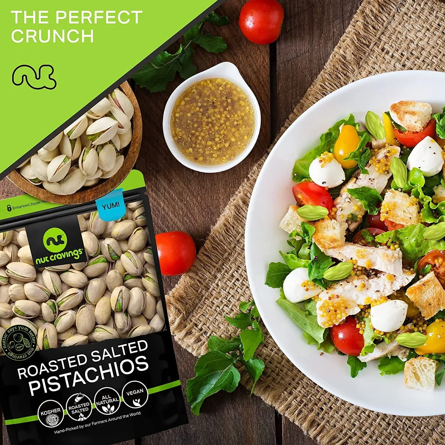 Nut Cravings Freshly Roasted & Salted California Pistachios (32oz - 2 lbs) Packed Fresh in Resealable Bag - Image 5