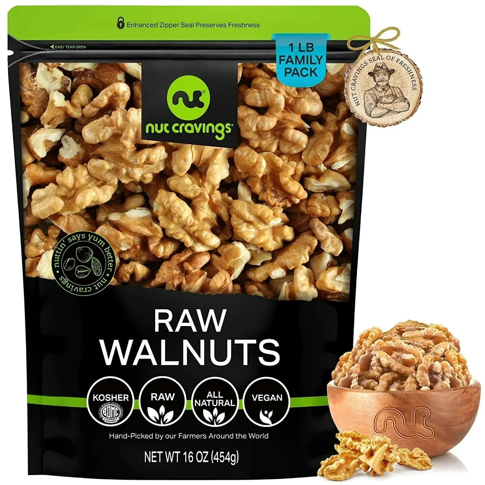 Nut Cravings Raw Walnuts Halves & Pieces, Unsalted, Shelled - Image 6