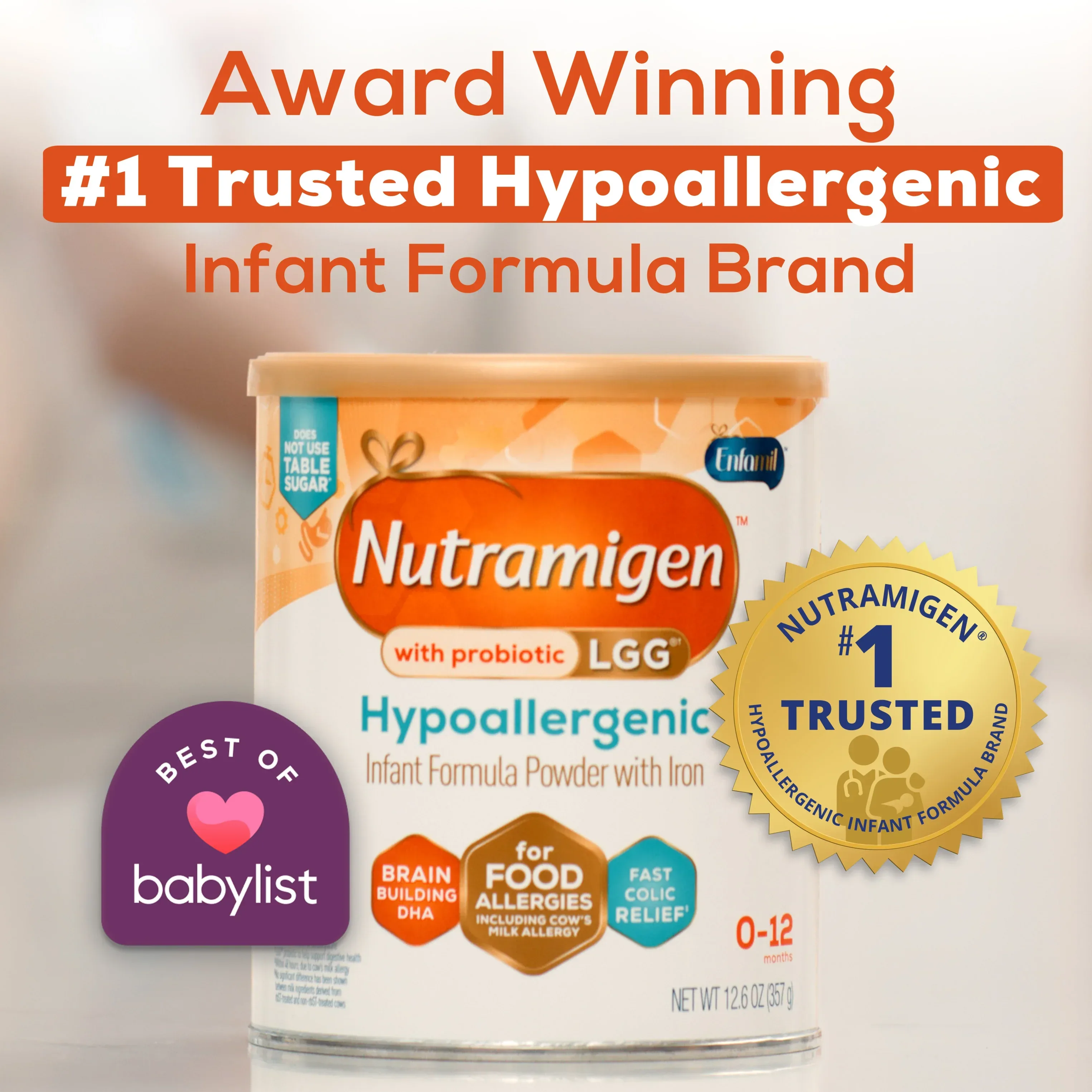 Nutramigen with Probiotic LGG Hypoallergenic Powder Baby Formula, 12.6 oz Can - Image 11