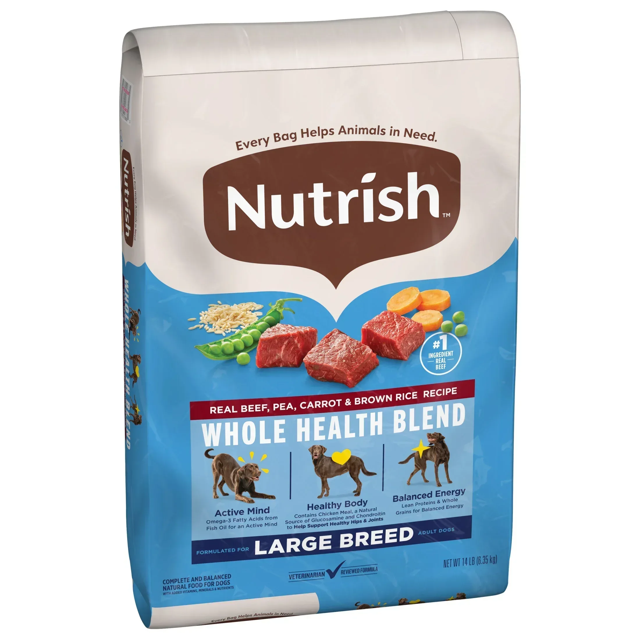 Nutrish Large Breed Real Beef, Pea, Carrot & Brown Rice Recipe Whole Health Blend Dry Dog Food, 14 lb. Bag (Rachael Ray) - Image 12