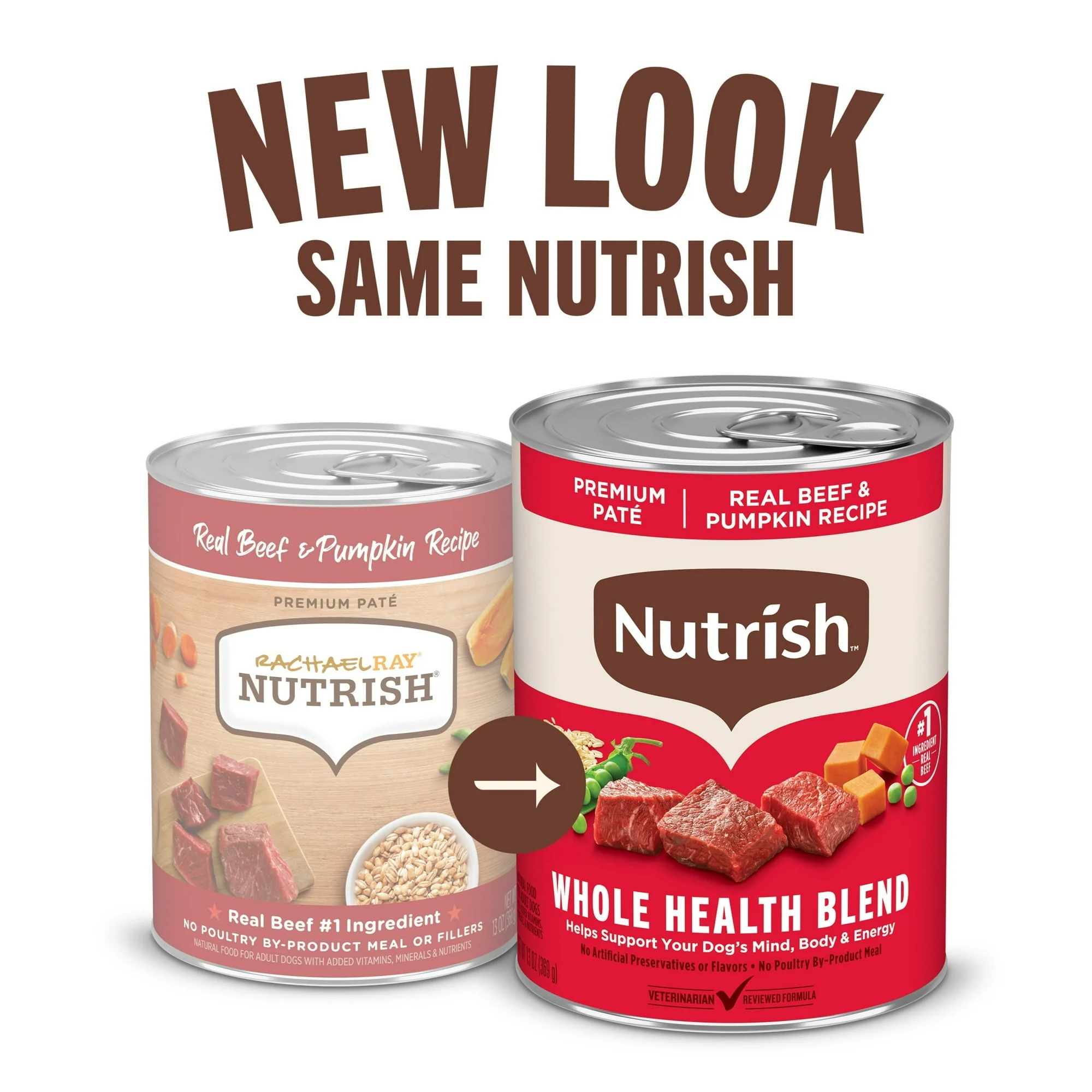 Nutrish Real Beef & Pumpkin Recipe Whole Health Blend Premium Paté Wet Dog Food, 13 oz. Can (Rachael Ray) - Image 3