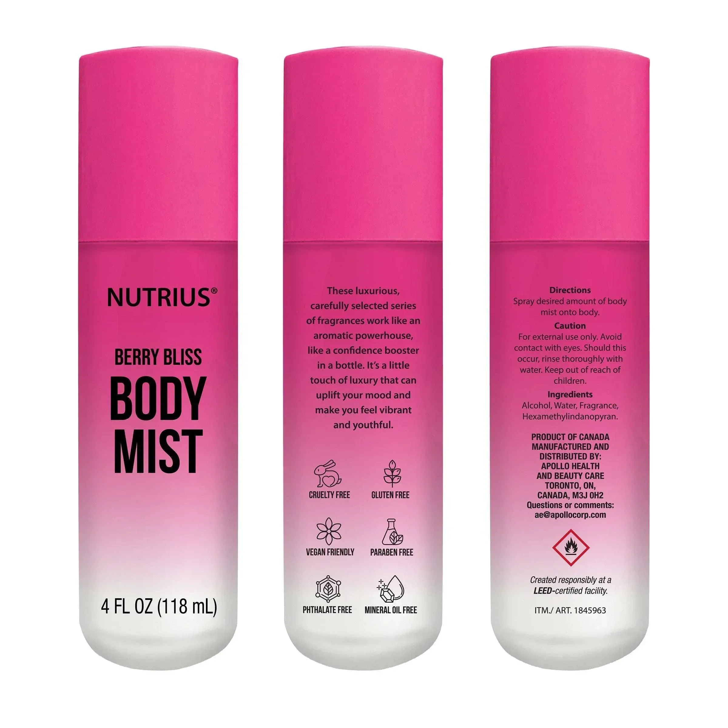 Nutrius Body Mist, 4 fl oz, 3-pack - Image 2